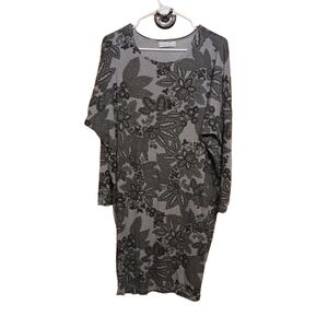 Bryn Walker Alanna French Terry Cocoon Tunic Dress Dove Gray OVERSIZED XS USA